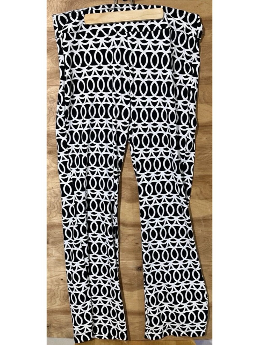 Lulu B Golf UPF 50+ Black White Print  Pants Front Zip Waist Pocket Size XL